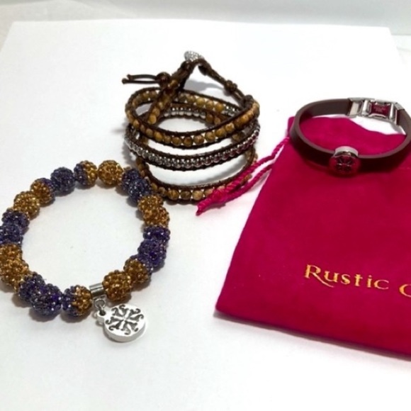 Rustic Cuff Boho Trio Bracelet Set - Picture 1 of 8